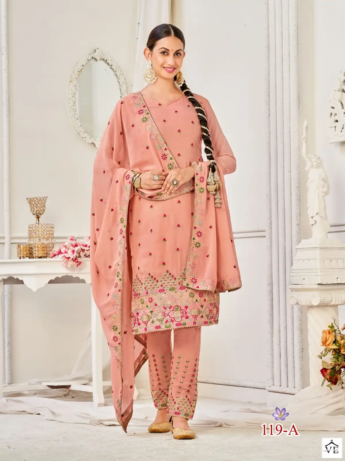 Vardan Ethnic Liyana Faux Georgette Wholesale Designer Salwar Suit Catalog — Wholesale Salwar Suits, MPA wholesale from Surat - Gallery Image 4