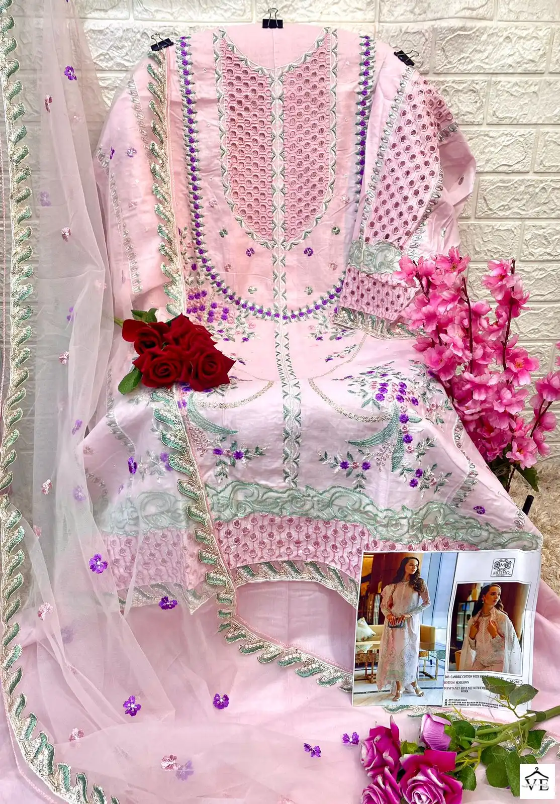 Mushq M 250 Pure Cotton Wholesale Pakistani Salwar Suit Catalog — Wholesale Salwar Suits, MPA wholesale from Surat - Gallery Image 2