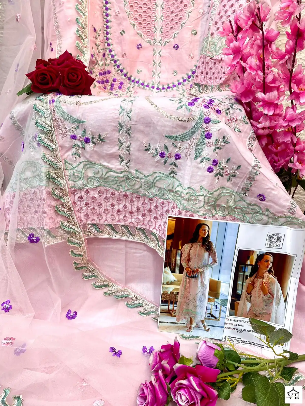 Mushq M 250 Pure Cotton Wholesale Pakistani Salwar Suit Catalog — Wholesale Salwar Suits, MPA wholesale from Surat — view 4