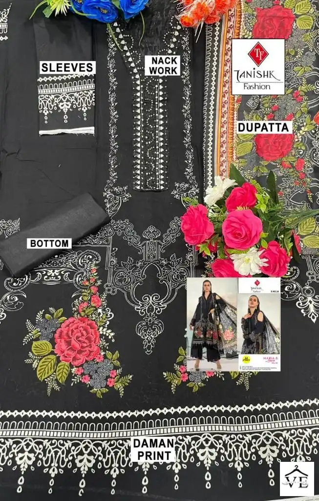 Tanishk Fashion M Print Maria B Pure Cameric Wholesale Pakistani Salwar Suit Catalog — Wholesale Salwar Suits, MPA wholesale from Surat - Gallery Image 10