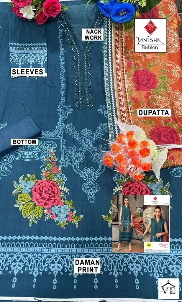 Tanishk Fashion M Print Maria B Pure Cameric Wholesale Pakistani Salwar Suit Catalog — Wholesale Salwar Suits, MPA wholesale from Surat - Gallery Image 11