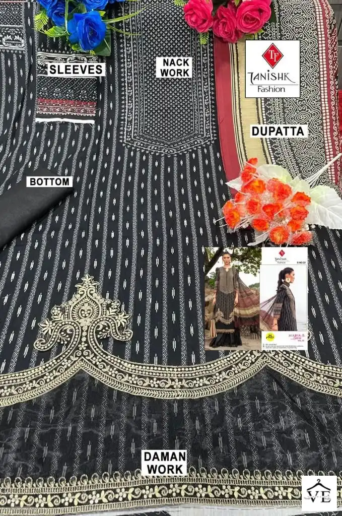 Tanishk Fashion M Print Maria B Pure Cameric Wholesale Pakistani Salwar Suit Catalog — Wholesale Salwar Suits, MPA wholesale from Surat - Gallery Image 12