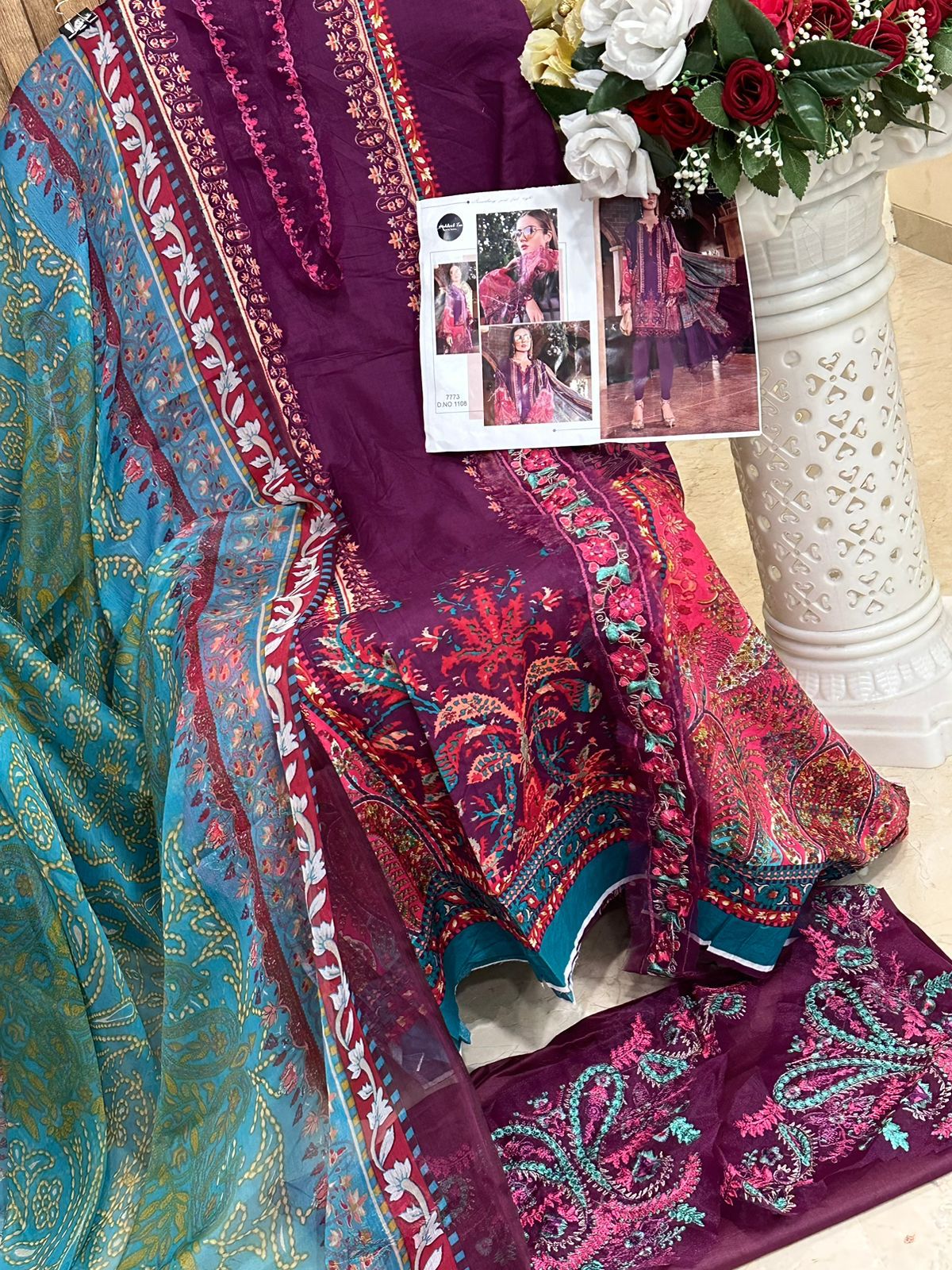 Mehboob Tex M Print Spring Summer 2023 Vol 01 Pure Cotton Wholesale Pakistani Salwar Suit Catalog — Wholesale Salwar Suits, MPA wholesale from Surat - Gallery Image 2