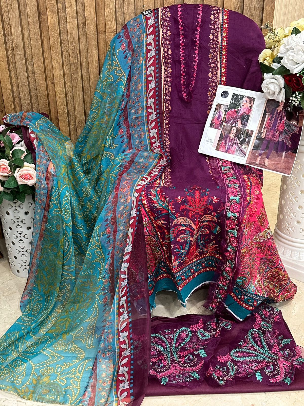 Mehboob Tex M Print Spring Summer 2023 Vol 01 Pure Cotton Wholesale Pakistani Salwar Suit Catalog — Wholesale Salwar Suits, MPA wholesale from Surat - Gallery Image 3