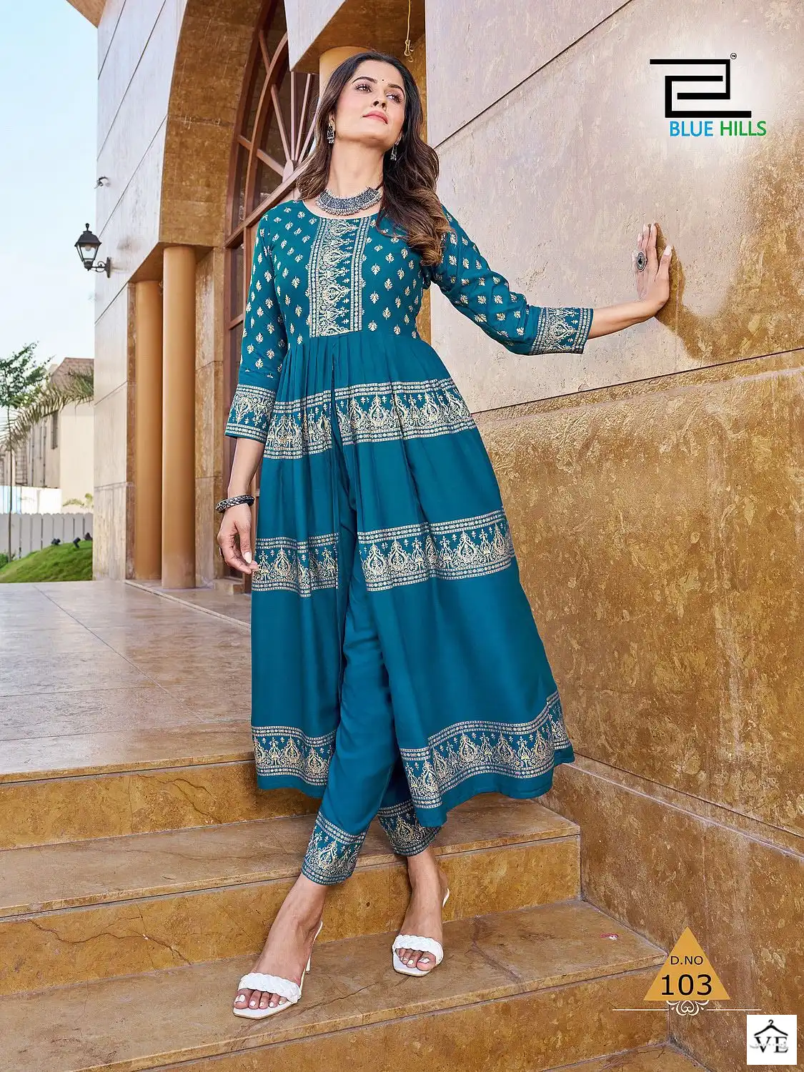 Vardan Ethnic Maharani Rayon 14Kg Wholesale Kurti With Pant Catalog — Wholesale Kurtis, MPA wholesale from Surat - Gallery Image 4