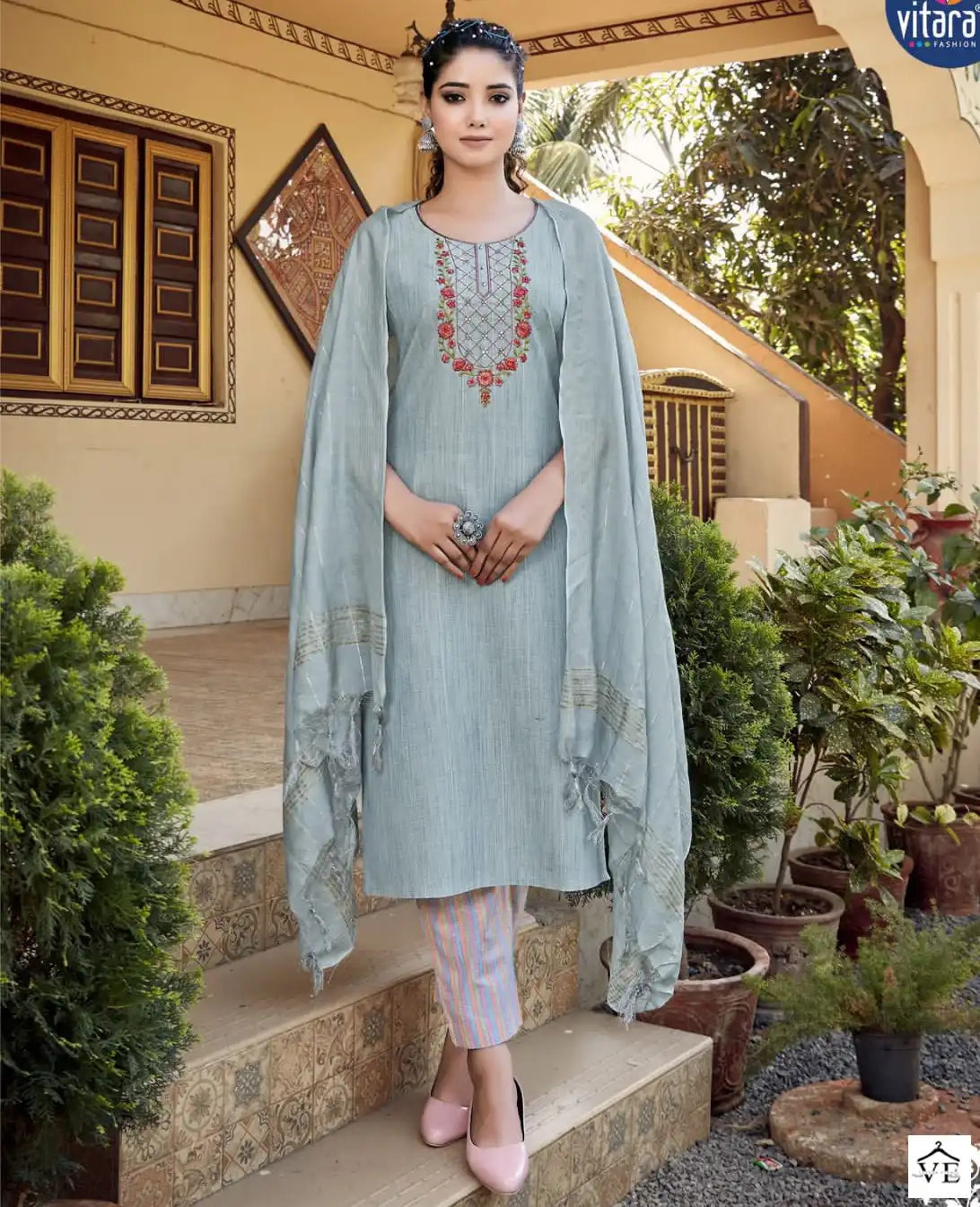 Vitara Fashion Majento Cotton Wholesale Readymade Salwar Suit Catalog — Wholesale Salwar Suits, MPA wholesale from Surat — view 1