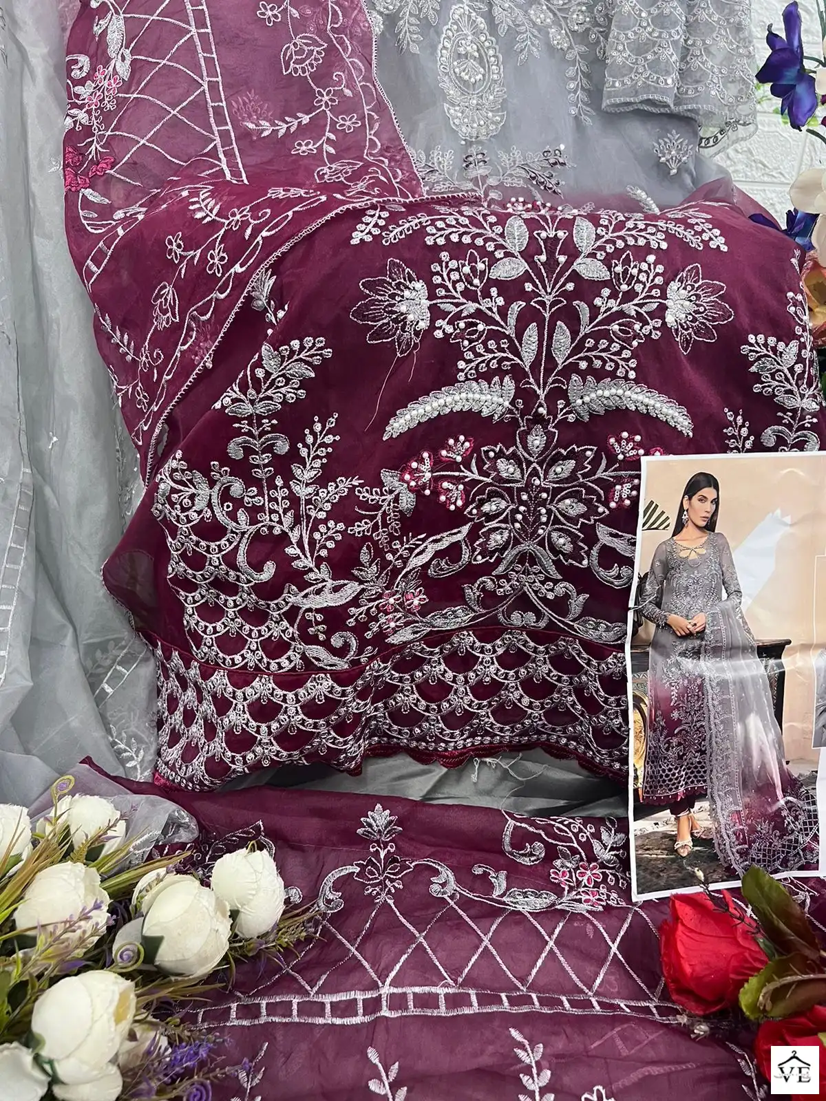 Al_Khushbu Mariya Orangza Wholesale Pakistani Salwar Suit Catalog — Wholesale Salwar Suits, MPA wholesale from Surat - Gallery Image 4
