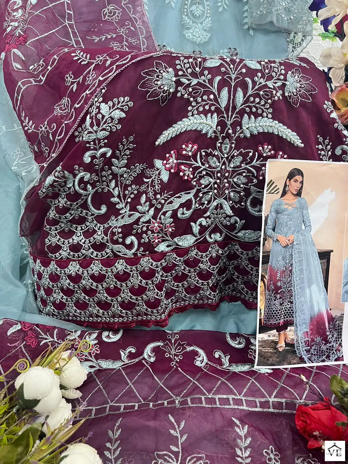 Al_Khushbu Mariya Orangza Wholesale Pakistani Salwar Suit Catalog — Wholesale Salwar Suits, MPA wholesale from Surat - Gallery Image 7