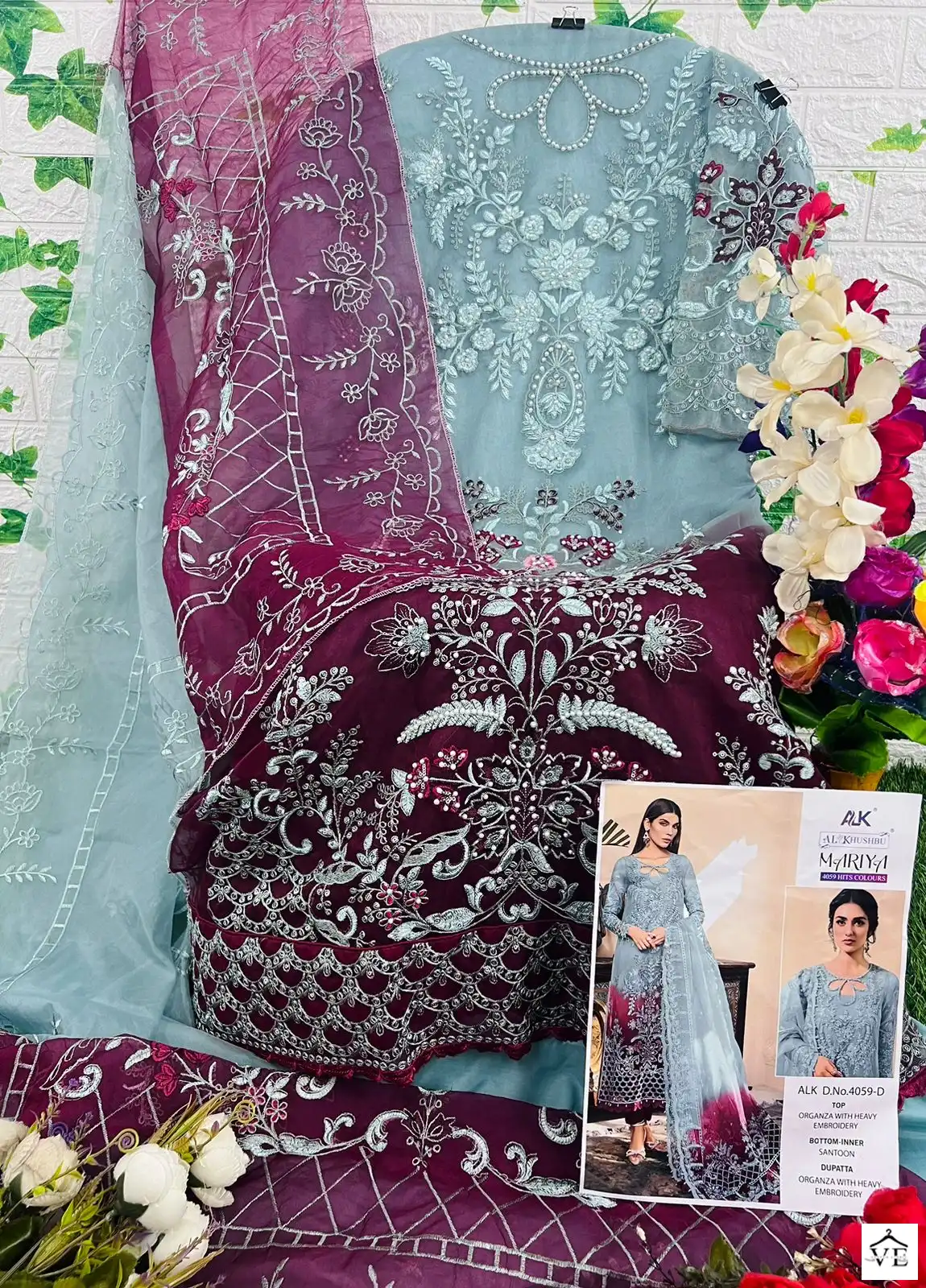 Al_Khushbu Mariya Orangza Wholesale Pakistani Salwar Suit Catalog — Wholesale Salwar Suits, MPA wholesale from Surat - Gallery Image 8