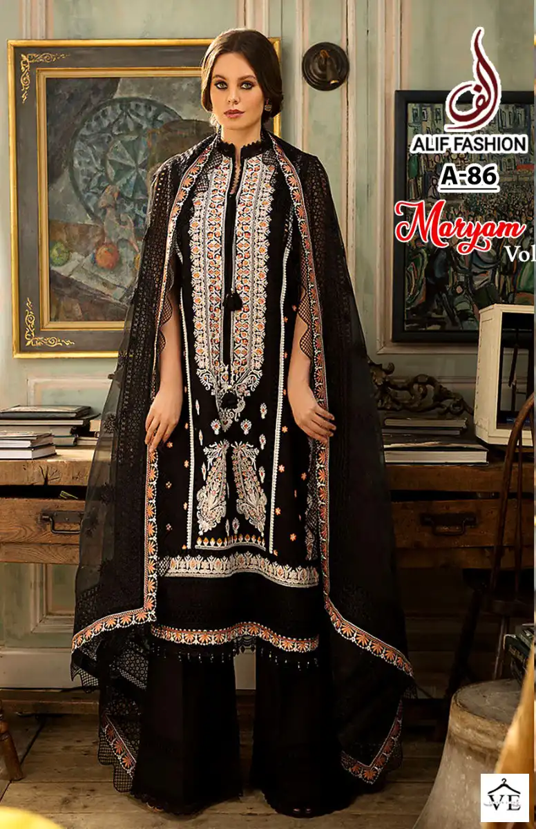 Alif Maryam Vol 2 Pure Cambric Cotton Wholesale Pakistani Salwar Suit Catalog — Wholesale Salwar Suits, MPA wholesale from Surat - Gallery Image 3