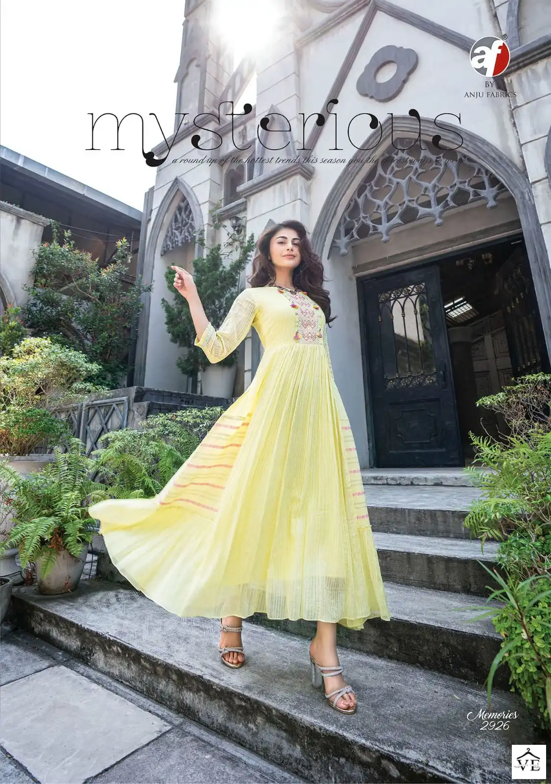 Anju Fabrics Memories Vol 4 Cotton Wholesale Designer Gowns Catalog — Wholesale Kurtis, MPA wholesale from Surat - Gallery Image 6