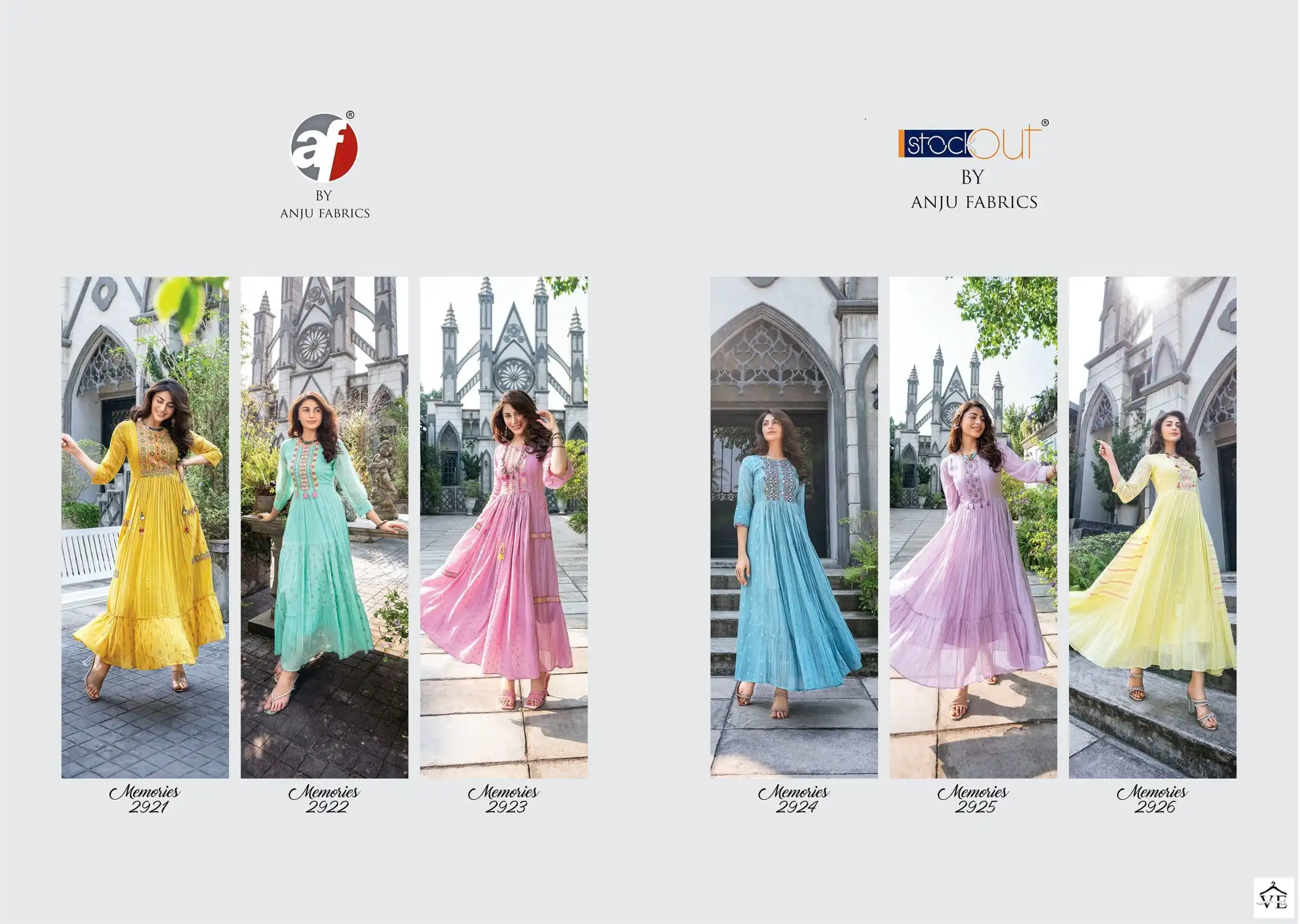 Anju Fabrics Memories Vol 4 Cotton Wholesale Designer Gowns Catalog — Wholesale Kurtis, MPA wholesale from Surat — view 7