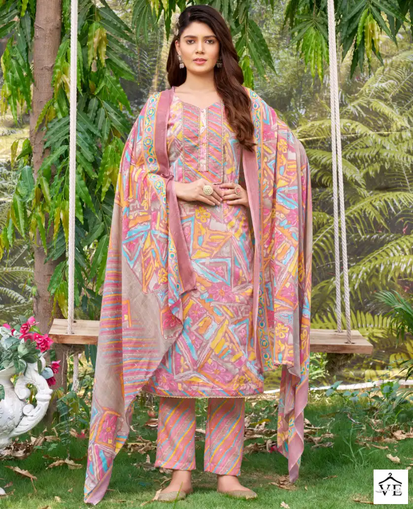 Bipson Mercedes 2163 Pure Cotton Wholesale Salwar Suit Catalog — Wholesale Salwar Suits, MPA wholesale from Surat — view 1
