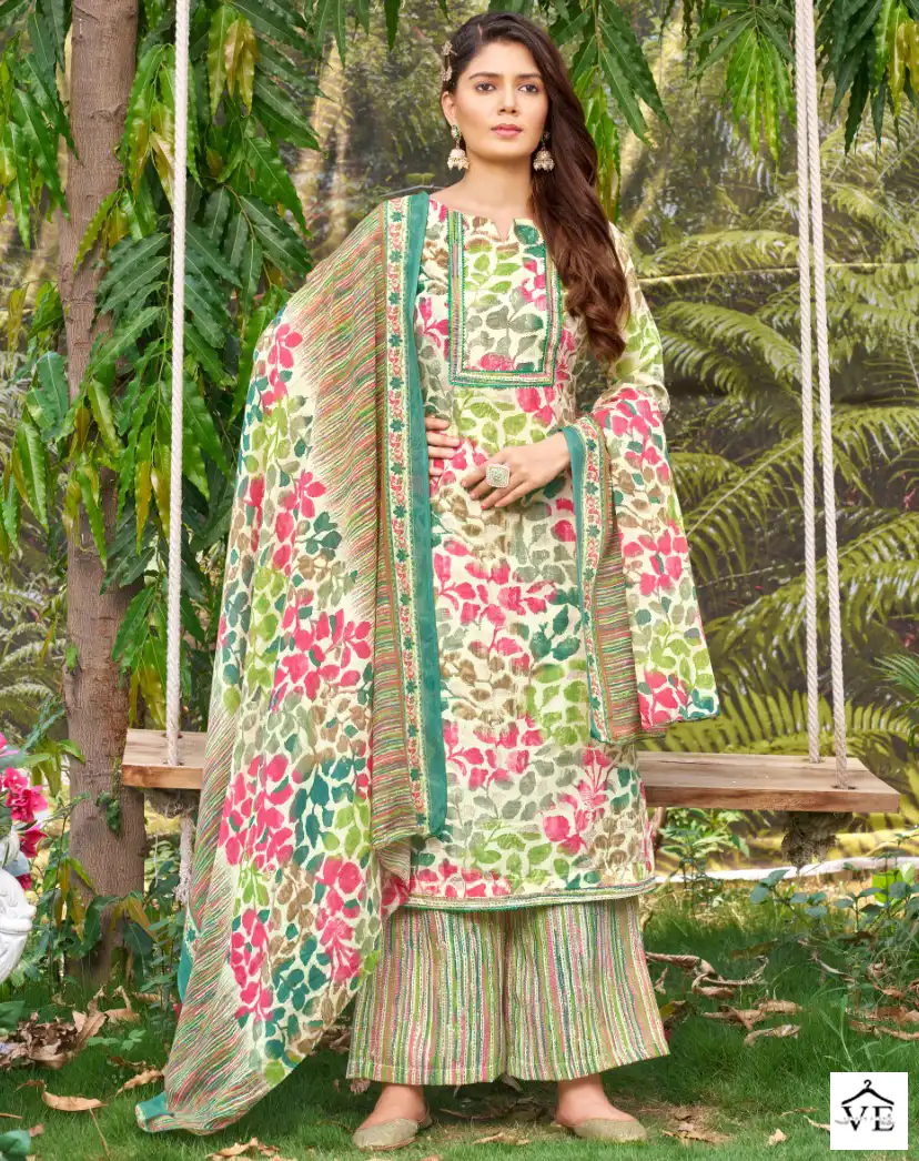 Bipson Mercedes 2164 Pure Cotton Wholesale Salwar Suit Catalog — Wholesale Salwar Suits, MPA wholesale from Surat — view 1