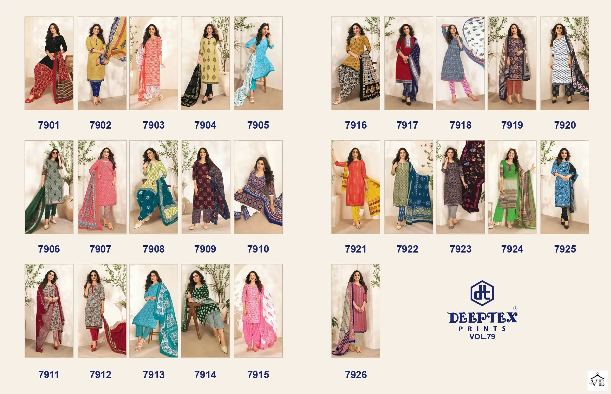 Deeptex Miss India Vol 79 Cotton Wholesale Salwar Suit Catalog - Image 27