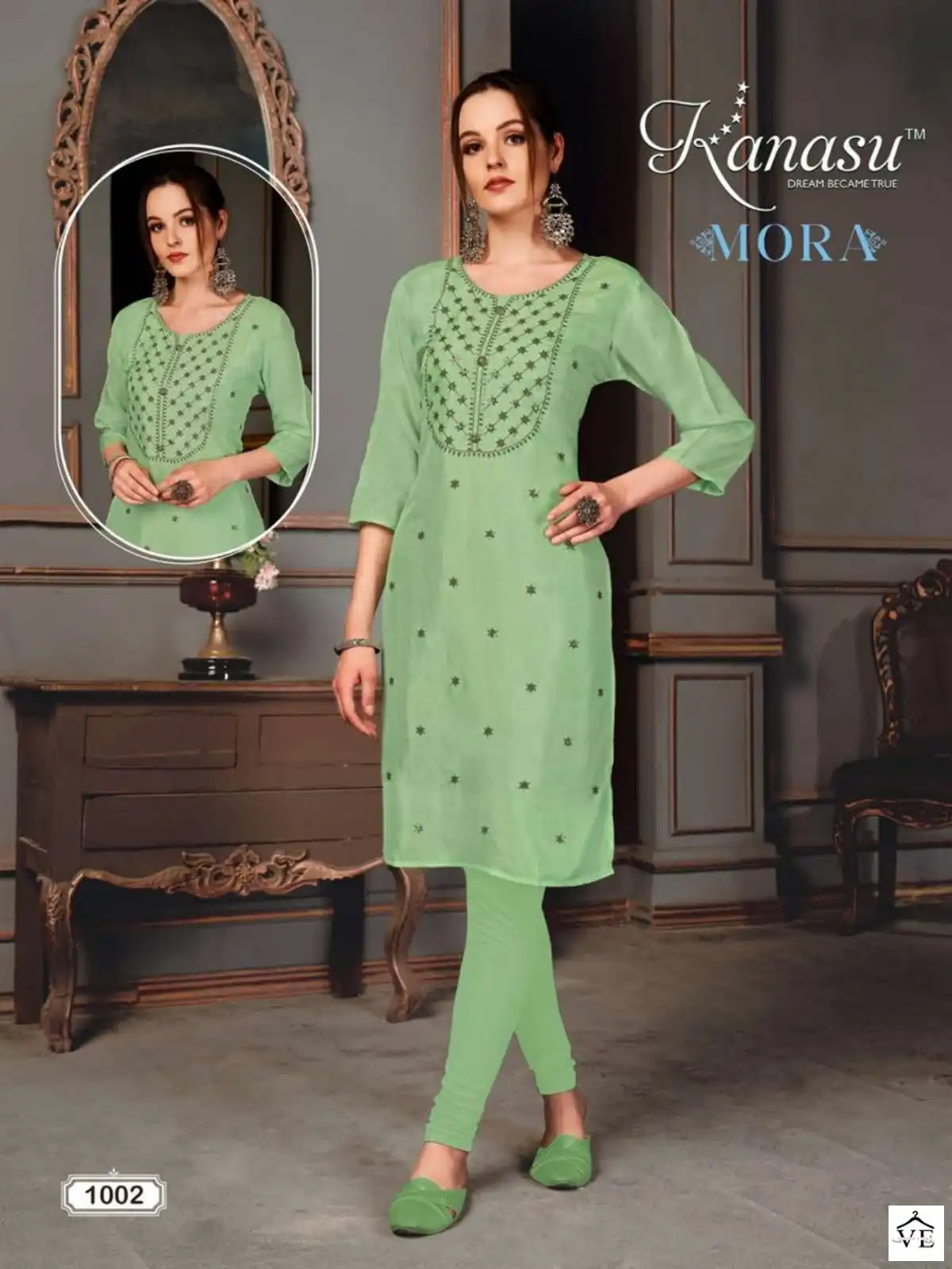 Kanasu Mora Heavy Masleen Wholesale Kurti With Pant Catalog — Wholesale Kurtis, MPA wholesale from Surat - Gallery Image 2