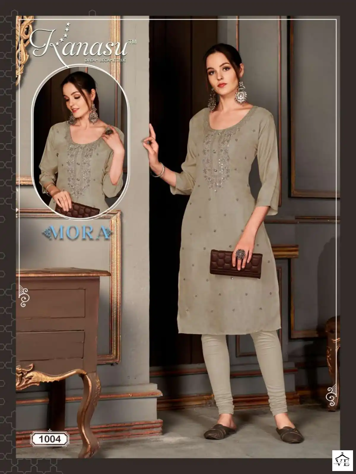 Kanasu Mora Heavy Masleen Wholesale Kurti With Pant Catalog — Wholesale Kurtis, MPA wholesale from Surat - Gallery Image 3