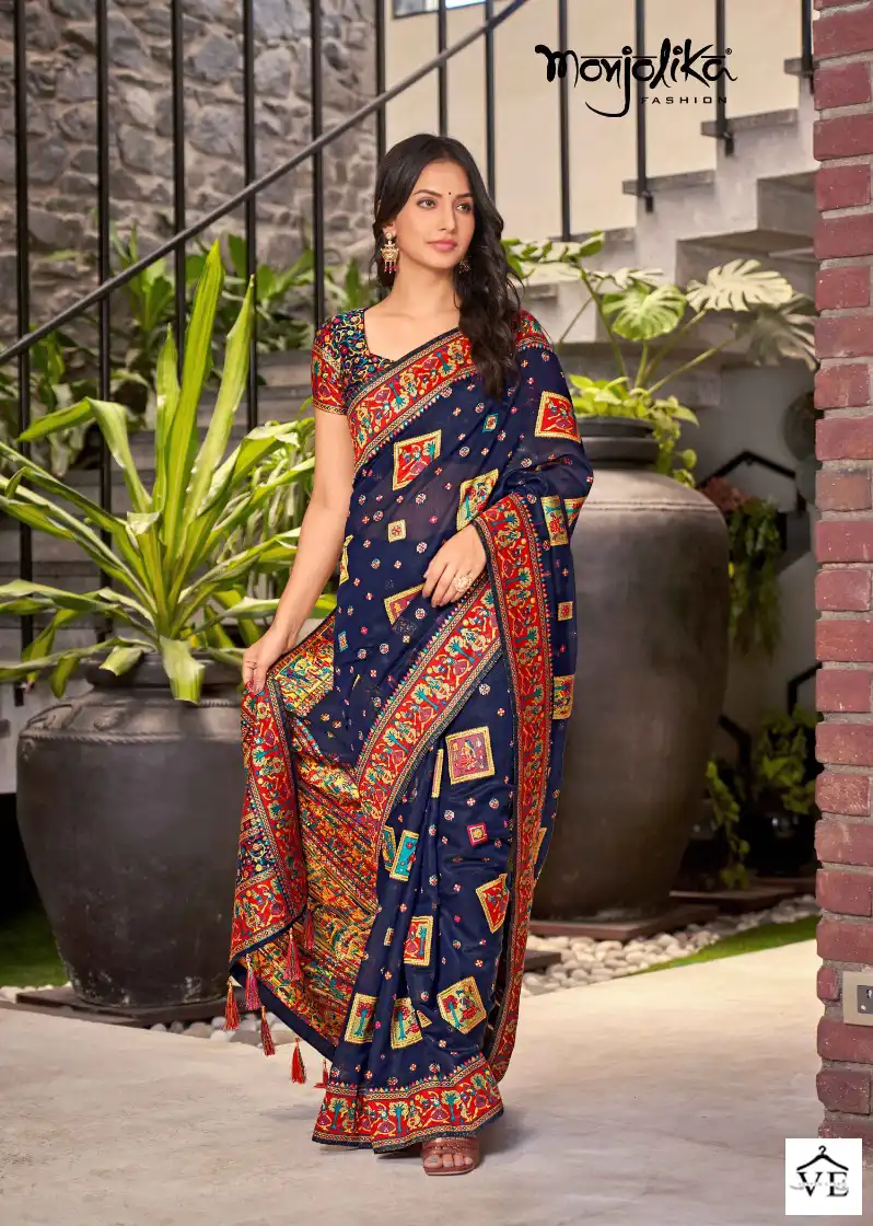 Monjolika Maanvi 7000 Cotton Silk Wholesale Sarees Catalog — Wholesale Sarees, MPA wholesale from Surat - Gallery Image 4