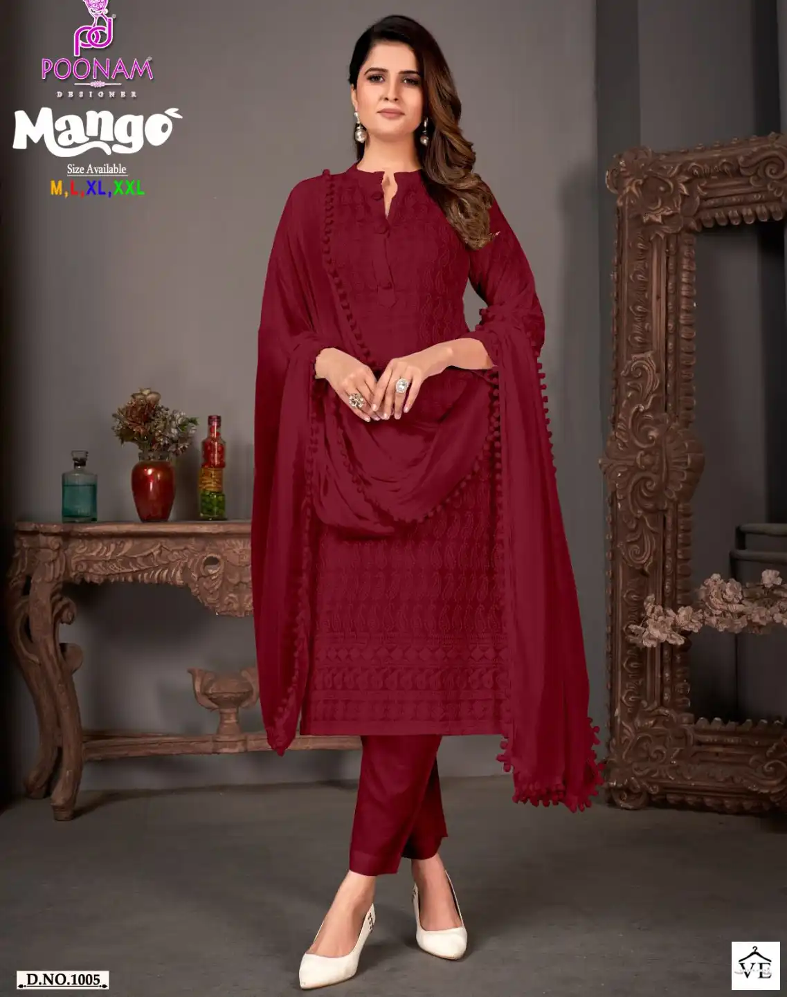 Poonam Designer Mango Pure Rayon Wholesale Readymade Salwar Suit Catalog — Wholesale Salwar Suits, MPA wholesale from Surat — view 1