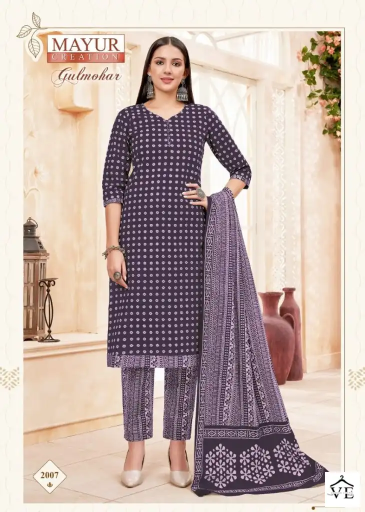 Mayur Gulmohar Vol-2 Pure Cotton Wholesale Kurti Pant With Dupatta Catalog — Wholesale Salwar Suits, Mayur Dress wholesale from Surat - Gallery Image 6
