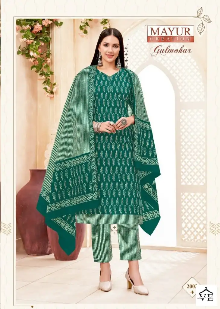 Mayur Gulmohar Vol-2 Pure Cotton Wholesale Kurti Pant With Dupatta Catalog — Wholesale Salwar Suits, Mayur Dress wholesale from Surat - Gallery Image 8