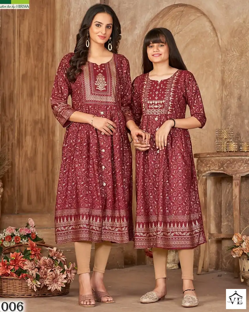 Hirwa Me & Mom Heavy Rayon Wholesale Kurtis Catalog — Wholesale Kurtis, MPA wholesale from Surat — view 1