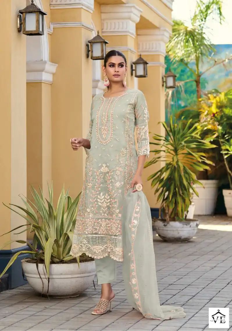 Vardan Ethnic Messi 3 Heavy Orgenga Wholesale Readymade Salwar Suit Catalog — Wholesale Salwar Suits, MPA wholesale from Surat - Gallery Image 2