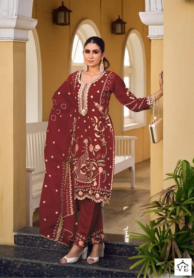 Your Choice Messi 5 Heavy Organza Wholesale Designer Readymade Salwar Suit Catalog — Wholesale Salwar Suits, MPA wholesale from Surat - Gallery Image 3