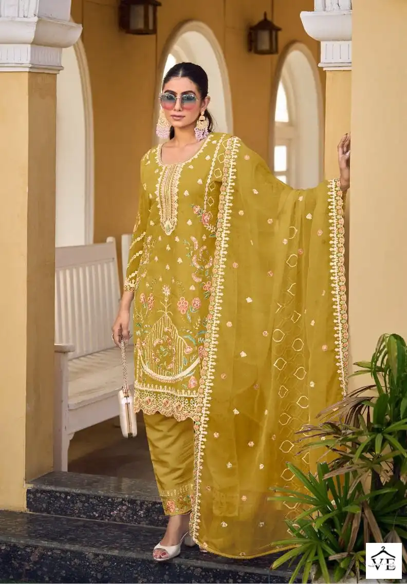 Your Choice Messi 5 Heavy Organza Wholesale Designer Readymade Salwar Suit Catalog — Wholesale Salwar Suits, MPA wholesale from Surat - Gallery Image 4
