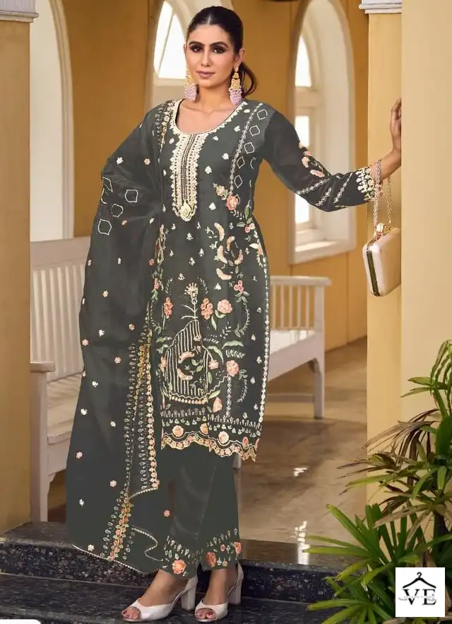 Your Choice Messi 5 Heavy Organza Wholesale Designer Readymade Salwar Suit Catalog — Wholesale Salwar Suits, MPA wholesale from Surat — view 1
