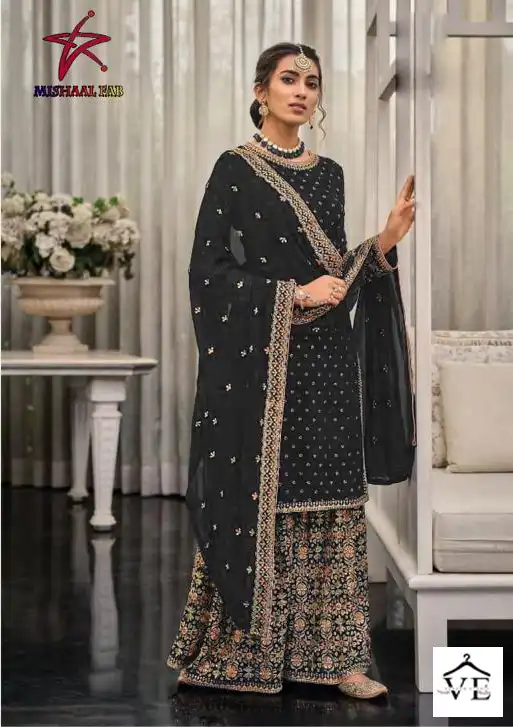 Hoor Tex Mishaal 8029 Heavy Georgette Wholesale Pakistani Salwar Suit Catalog — Wholesale Salwar Suits, MPA wholesale from Surat - Gallery Image 2