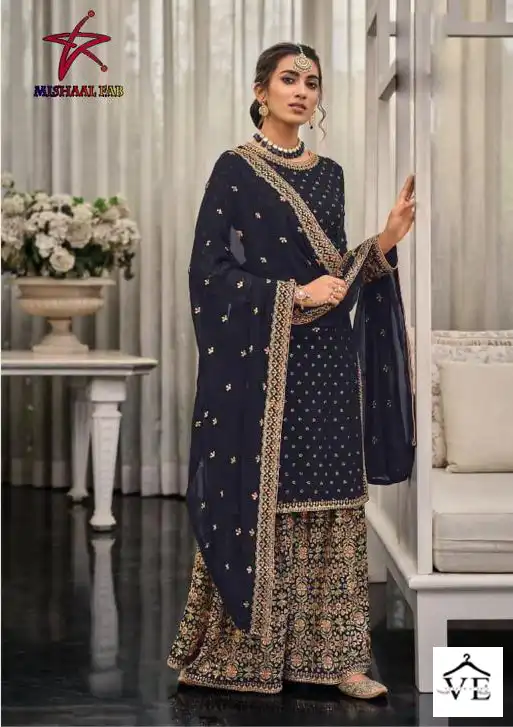 Hoor Tex Mishaal 8029 Heavy Georgette Wholesale Pakistani Salwar Suit Catalog — Wholesale Salwar Suits, MPA wholesale from Surat - Gallery Image 3
