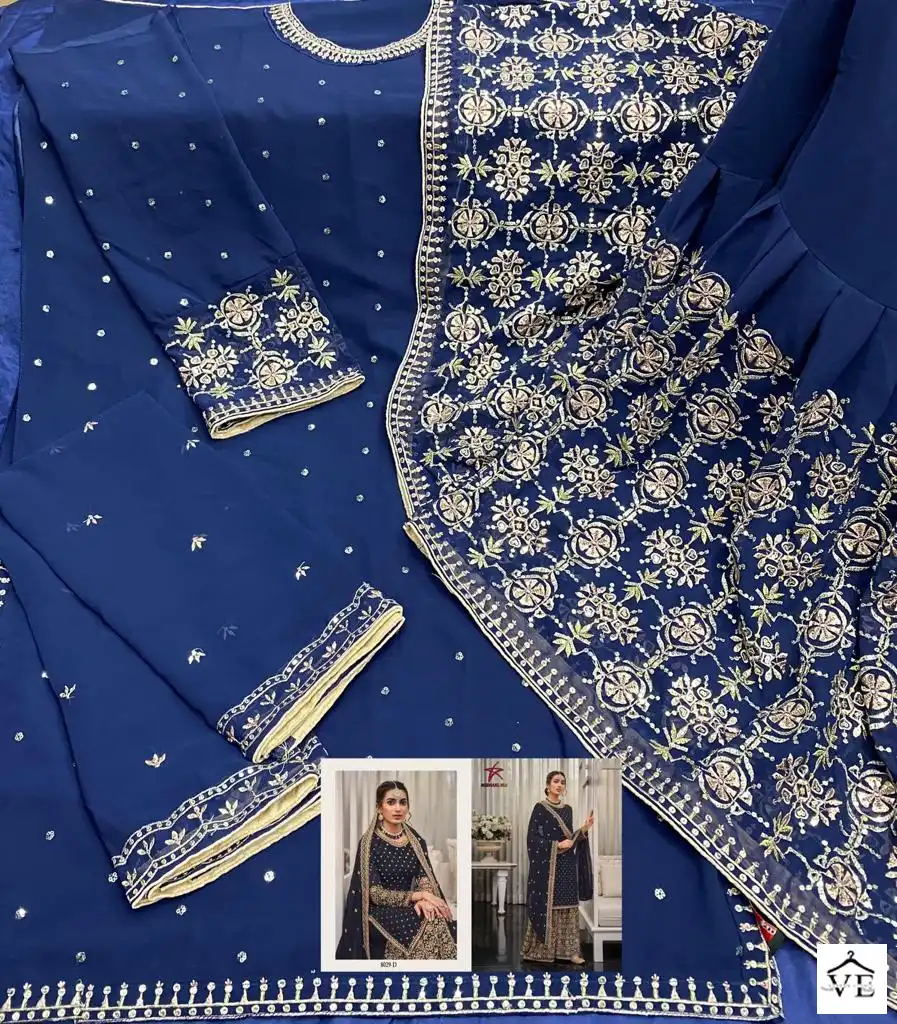 Hoor Tex Mishaal 8029 Heavy Georgette Wholesale Pakistani Salwar Suit Catalog — Wholesale Salwar Suits, MPA wholesale from Surat — view 8