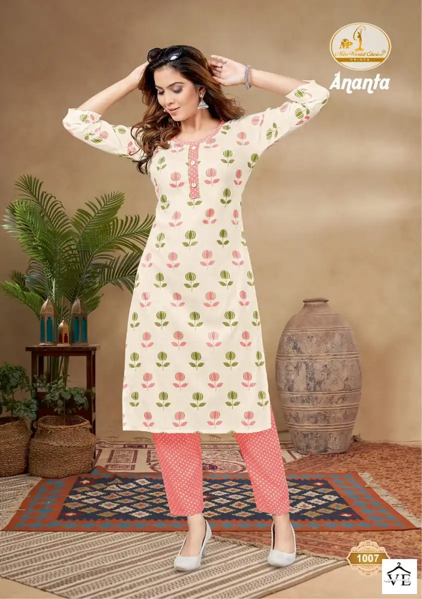 Vardan Ethnic Ananta Vol 1 Cotton Wholesale Kurti With Pant Catalog — Wholesale Kurtis, MPA wholesale from Surat - Gallery Image 9