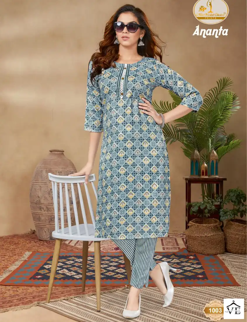 Vardan Ethnic Ananta Vol 1 Cotton Wholesale Kurti With Pant Catalog — Wholesale Kurtis, MPA wholesale from Surat — view 1