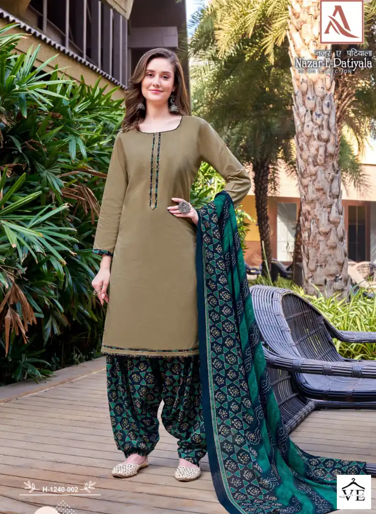 Alok Suits Nazar Rayon Wholesale Salwar Suit Catalog — Wholesale Salwar Suits, MPA wholesale from Surat - Gallery Image 2