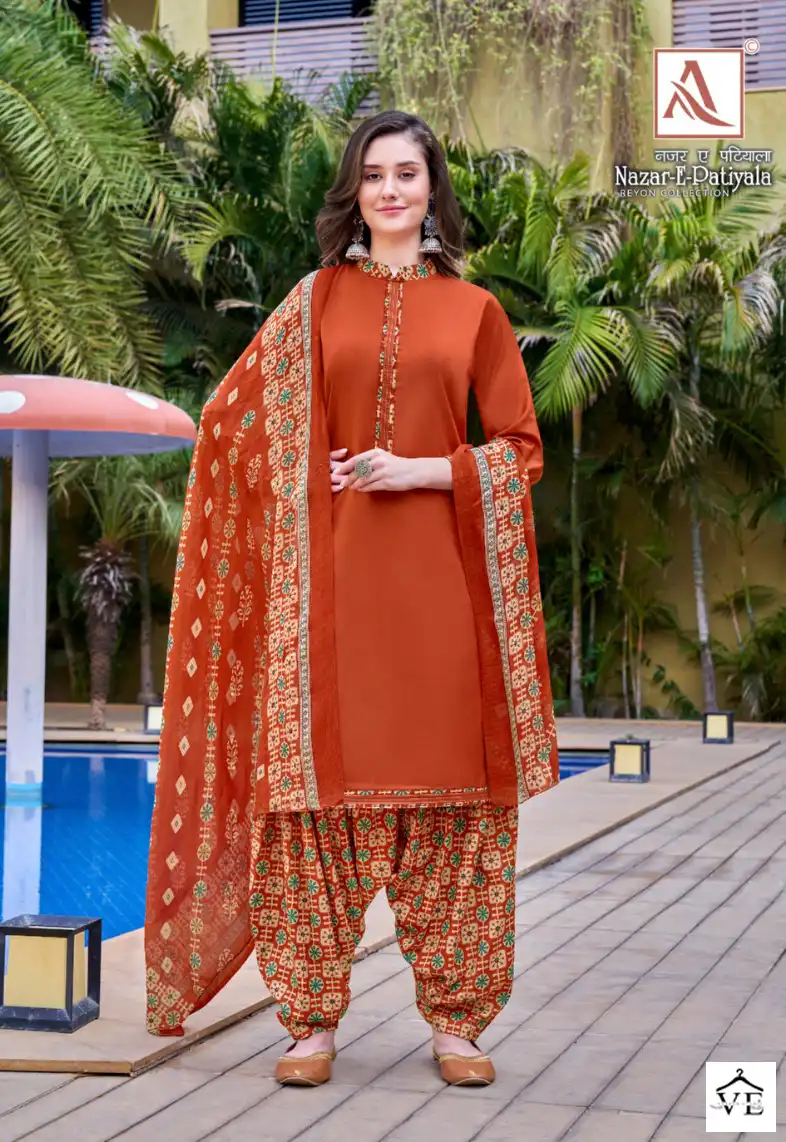 Alok Suits Nazar Rayon Wholesale Salwar Suit Catalog — Wholesale Salwar Suits, MPA wholesale from Surat - Gallery Image 3