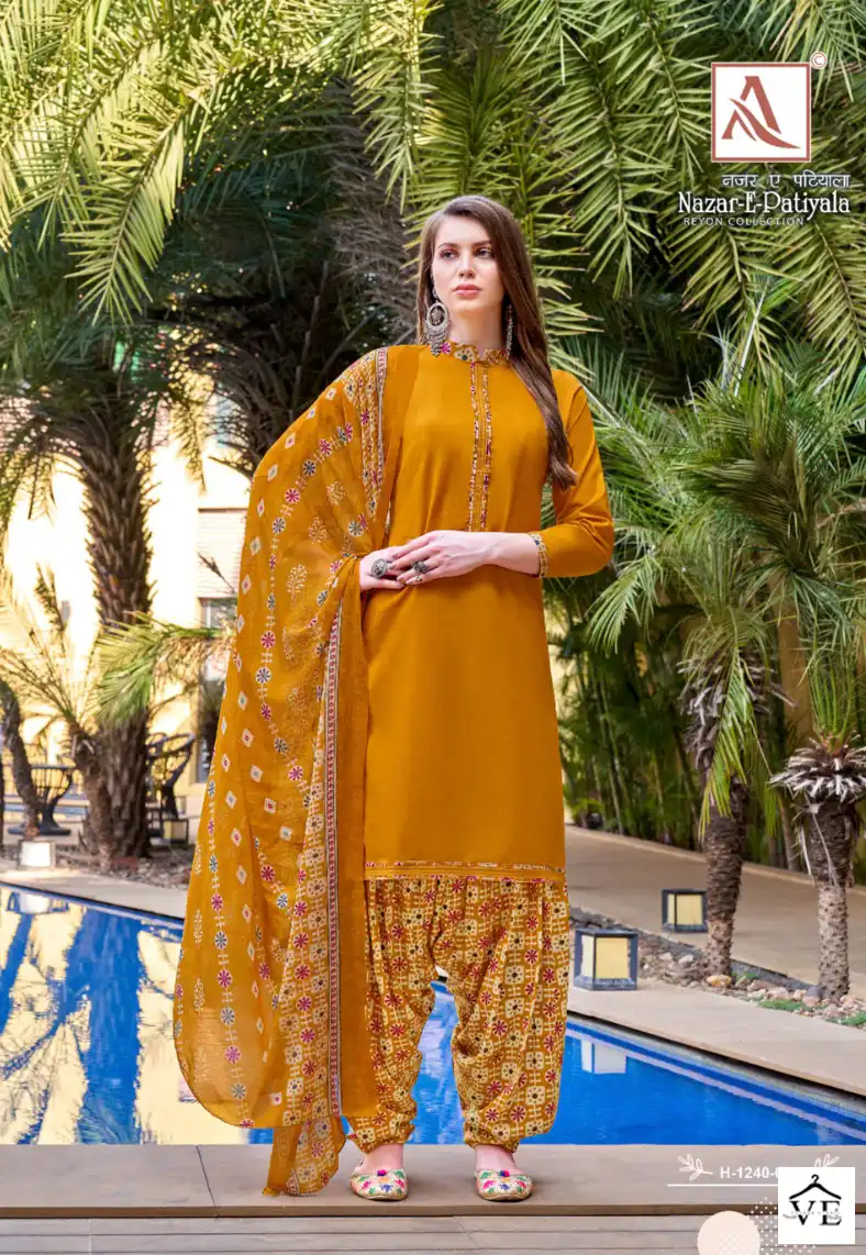 Alok Suits Nazar Rayon Wholesale Salwar Suit Catalog — Wholesale Salwar Suits, MPA wholesale from Surat - Gallery Image 4