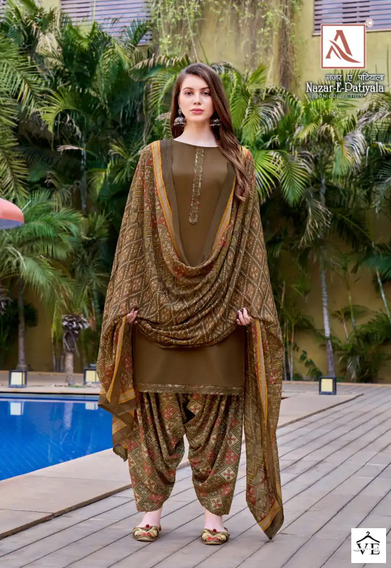 Alok Suits Nazar Rayon Wholesale Salwar Suit Catalog — Wholesale Salwar Suits, MPA wholesale from Surat - Gallery Image 5