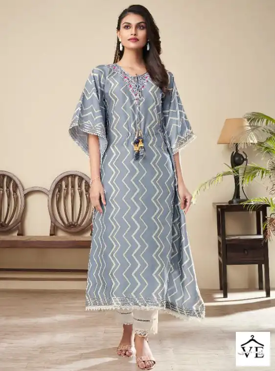 Maisha Nazhmee Pure Silk Wholesale kaftan Kurti With Pant Catalog — Wholesale Kurtis, MPA wholesale from Surat — view 1