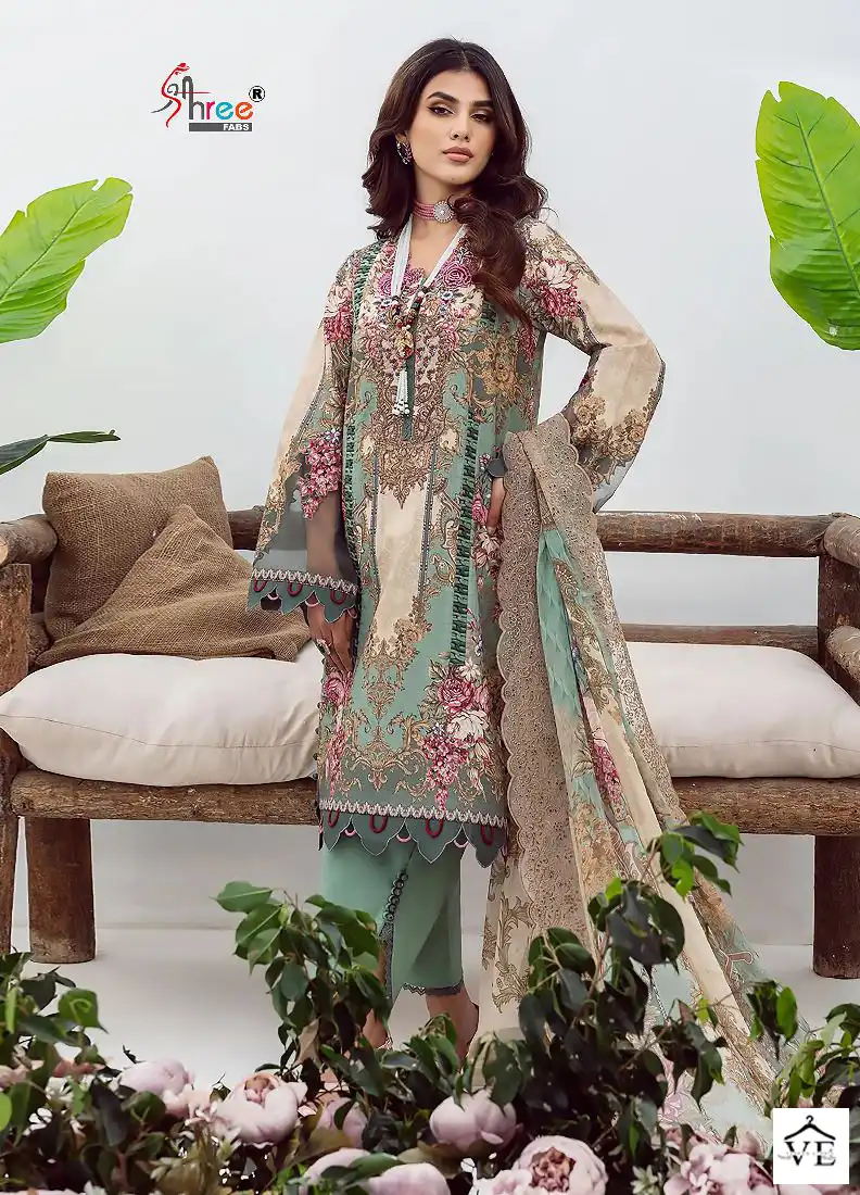 Shree Fabs Needle Wonder Lawn Collection Cotton Wholesale Pakistani Salwar Suit Catalog — Wholesale Salwar Suits, MPA wholesale from Surat - Gallery Image 4