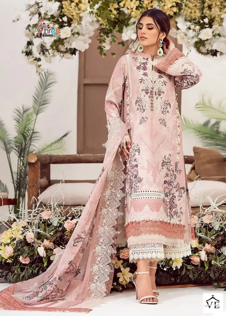 Shree Fabs Needle Wonder Lawn Collection Cotton Wholesale Pakistani Salwar Suit Catalog — Wholesale Salwar Suits, MPA wholesale from Surat - Gallery Image 5