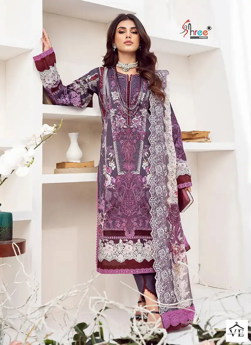 Shree Fabs Needle Wonder Lawn Collection Cotton Wholesale Pakistani Salwar Suit Catalog — Wholesale Salwar Suits, MPA wholesale from Surat - Gallery Image 7