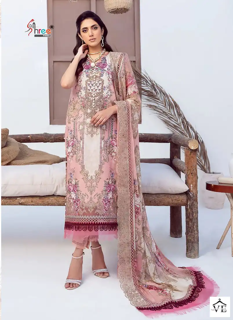 Shree Fabs Needle Wonder Lawn Collection Cotton Wholesale Pakistani Salwar Suit Catalog — Wholesale Salwar Suits, MPA wholesale from Surat - Gallery Image 8