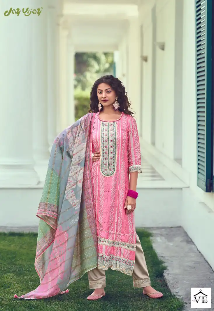 Jayvijay New&Now Vol10 Pure Moga Silk Wholesale Designer Salwar Suit Catalog — Wholesale Salwar Suits, MPA wholesale from Surat - Gallery Image 5