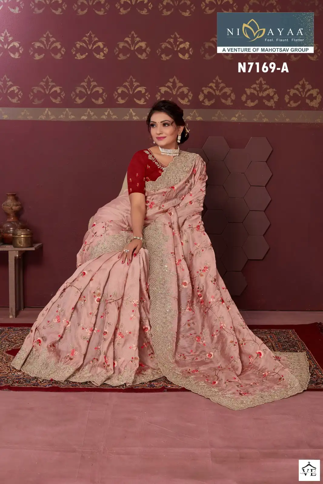 Mahotsav Nimaya Chand Vol 02 Organza Satin Silk Wholesale Designer Sarees Catalog — Wholesale Sarees, MPA wholesale from Surat — view 16