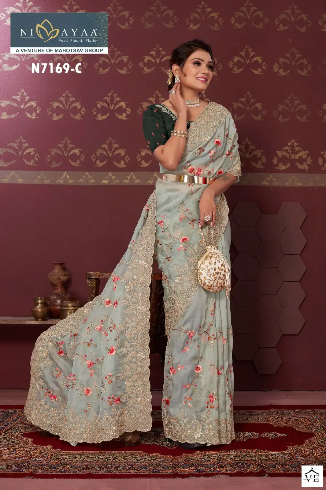 Mahotsav Nimaya Chand Vol 02 Organza Satin Silk Wholesale Designer Sarees Catalog — Wholesale Sarees, MPA wholesale from Surat - Gallery Image 3