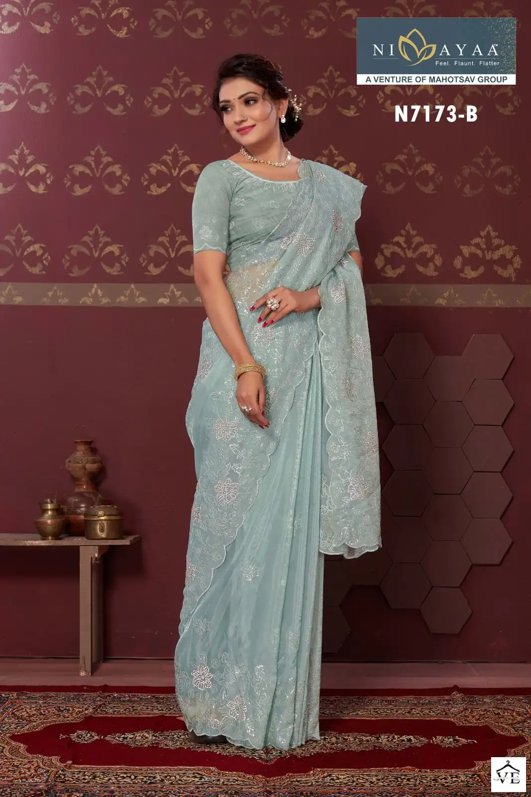 Mahotsav Nimaya Chand Vol 02 Organza Satin Silk Wholesale Designer Sarees Catalog — Wholesale Sarees, MPA wholesale from Surat - Gallery Image 5
