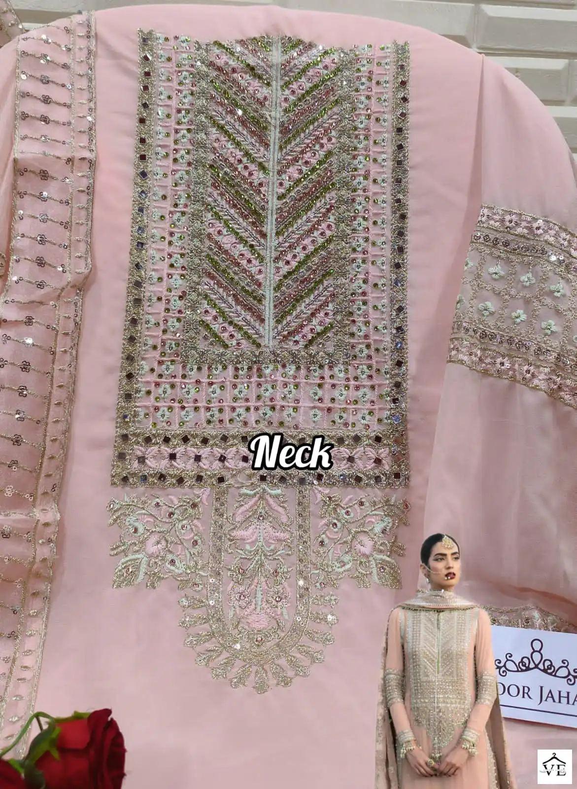 Noor Jahan Nj 13 Faux Georgette Wholesale Pakistani Salwar Suit Catalog — Wholesale Pakistani Suits, MPA wholesale from Surat — view 4