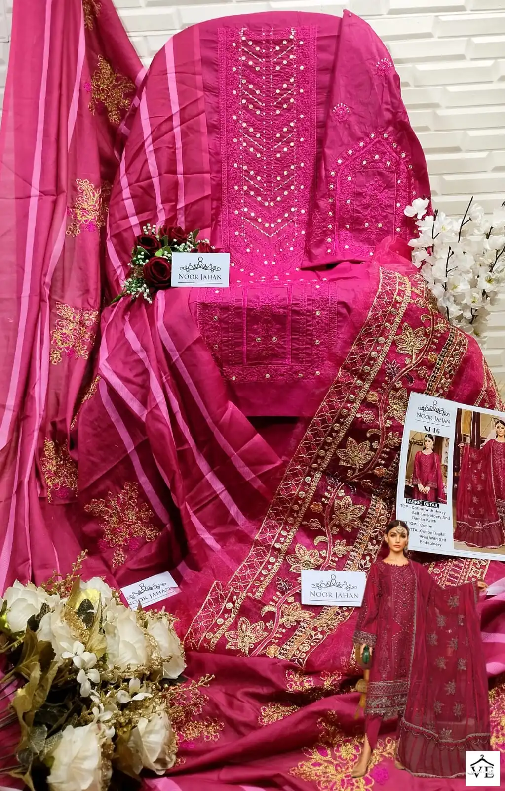 Vardan Ethnic Nj 16 Cotton Wholesale Pakistani Salwar Suit Catalog — Wholesale Salwar Suits, MPA wholesale from Surat - Gallery Image 3